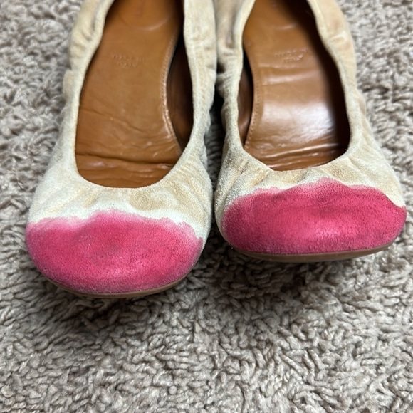 Anthropologie Leifnotes Suede Pink and Tan Ballet Flats - Picture 4 of 9